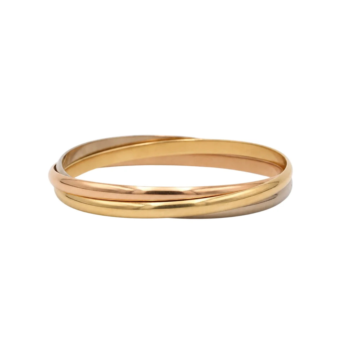 Bracelet Jonc CARTIER Trinity MM en or blanc, or jaune et or rose