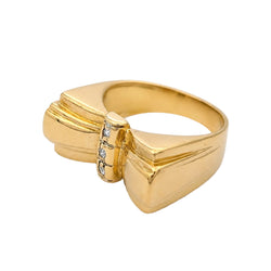 Yellow Gold and Diamond Tank Ring
