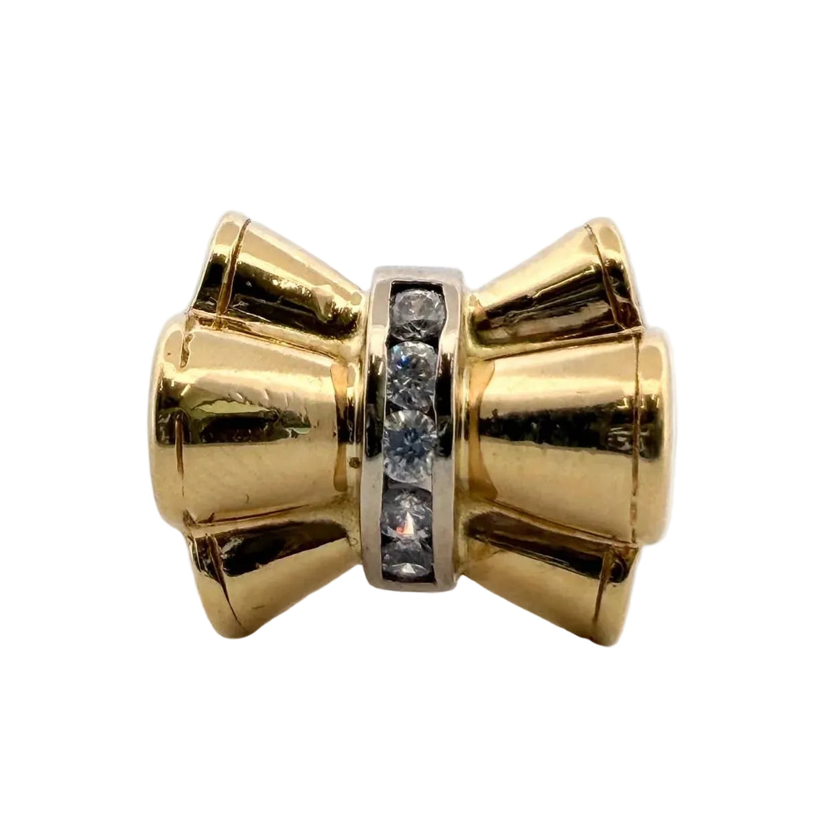 Yellow Gold and Diamond Tank Ring