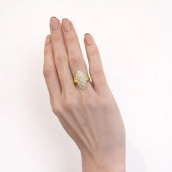 Marquise Ring in Yellow Gold and Diamonds