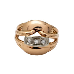 Dome Ring in Rose Gold and Diamonds