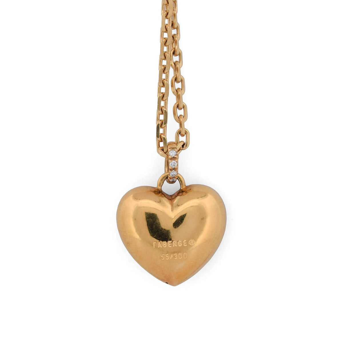 Collier Pendentif FABERGÉ en or jaune, émail et diamants
