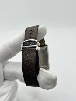 CARTIER "Tank Solo XL" Watch in Stainless Steel and Leather