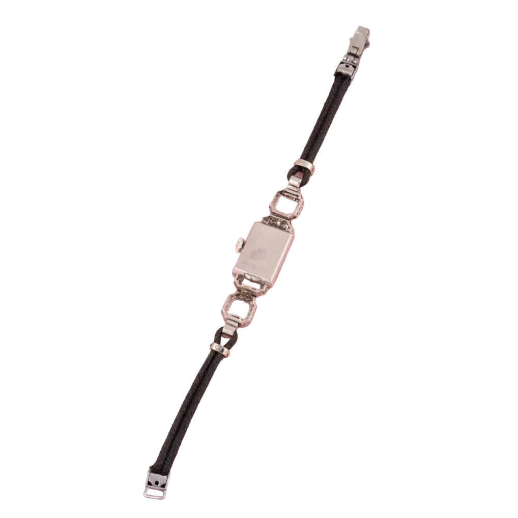 Watch in white gold, platinum, and diamonds