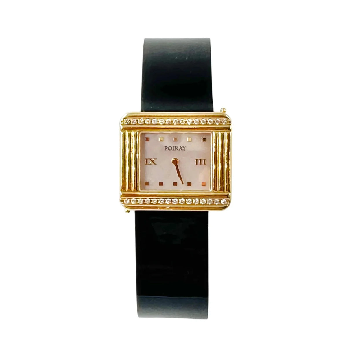 POIRAY "Ma Première 16/9" Watch in yellow gold, Mother-of-pearl, diamonds, and leather