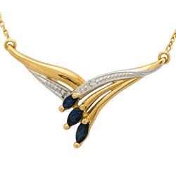Collier Pendentif en or blanc, or jaune, saphirs et diamant