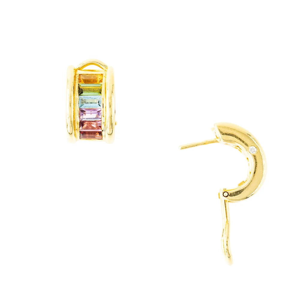 H. STERN "Rainbow" earrings in yellow gold, with Amethysts, Citrines, Peridots, Blue Topazes, and Diamonds