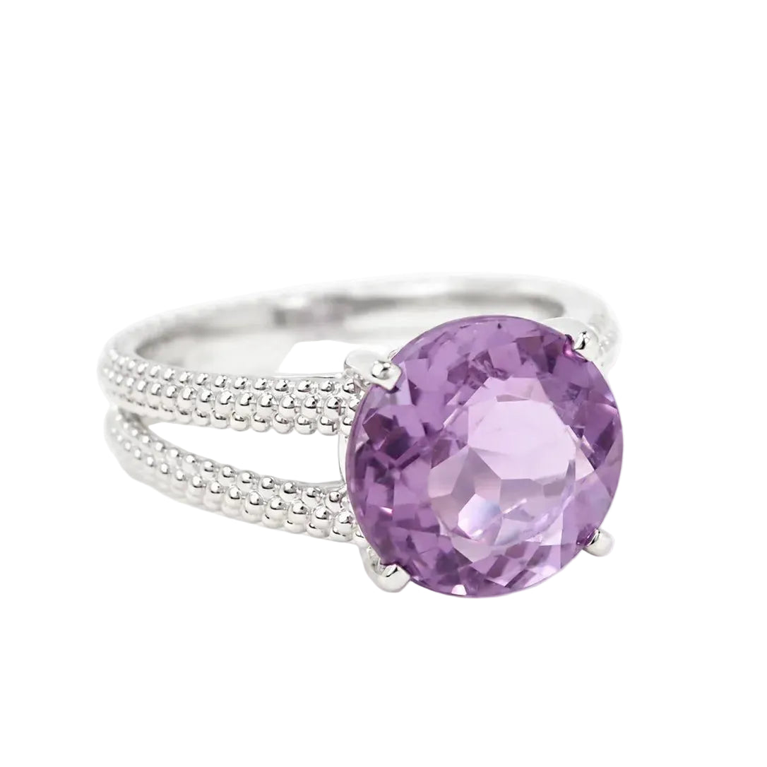 MAUBOUSSIN "Chanson d'amour" Solitaire Ring in white gold, Amethyst, and Diamonds