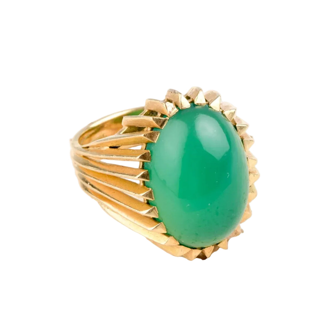 Yellow Gold and Chrysoprase Cocktail Ring