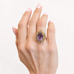 Yellow Gold and Amethyst Cocktail Ring