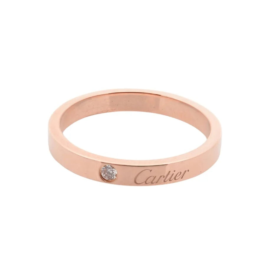 Bague Alliance CARTIER C de Cartier en or rose et diamant
