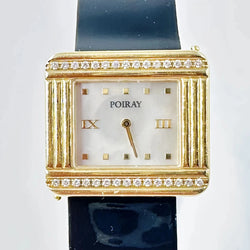 POIRAY "Ma Première 16/9" Watch in yellow gold, Mother-of-pearl, diamonds, and leather
