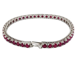 "Ligne" Bracelet in White Gold and Rubies