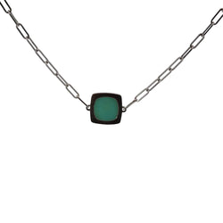 Collier Pendentif DINH VAN Impressions en or blanc et turquoise