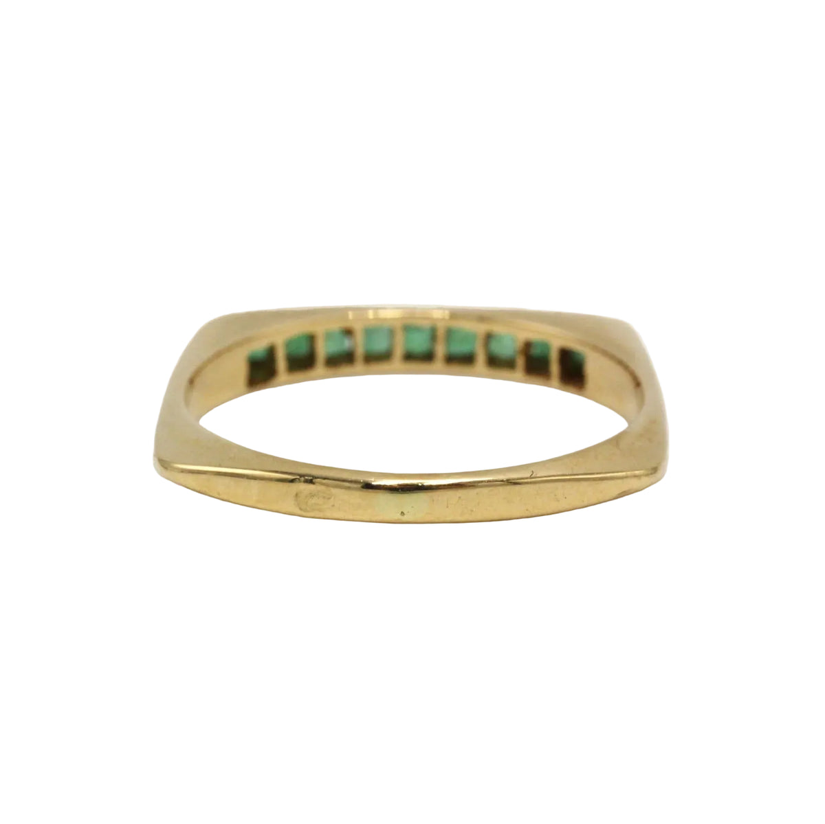 Yellow Gold and Emerald Wedding Band