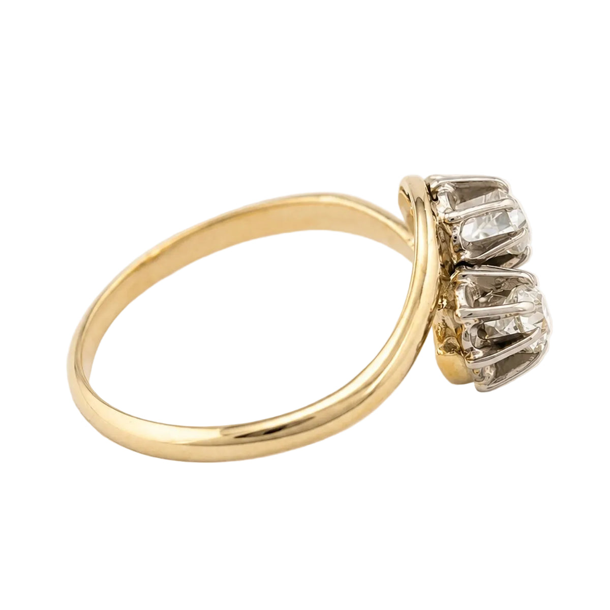 "Toi & Moi" Ring in White gold, Yellow gold, and Diamonds