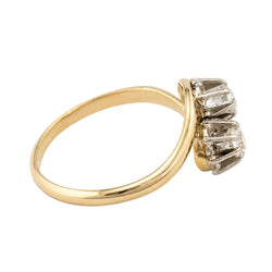 "Toi & Moi" Ring in White gold, Yellow gold, and Diamonds