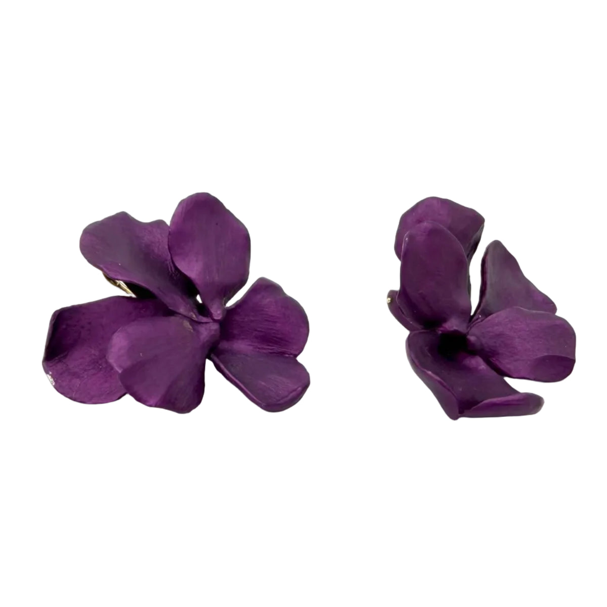 Boucles d'oreilles Clips JAR Pansy en or jaune et aluminium