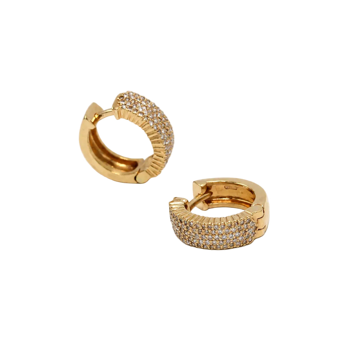 Rose Gold and Diamond Hoop Earrings