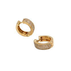 Rose Gold and Diamond Hoop Earrings