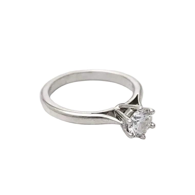 White Gold Solitaire Ring with a Diamond