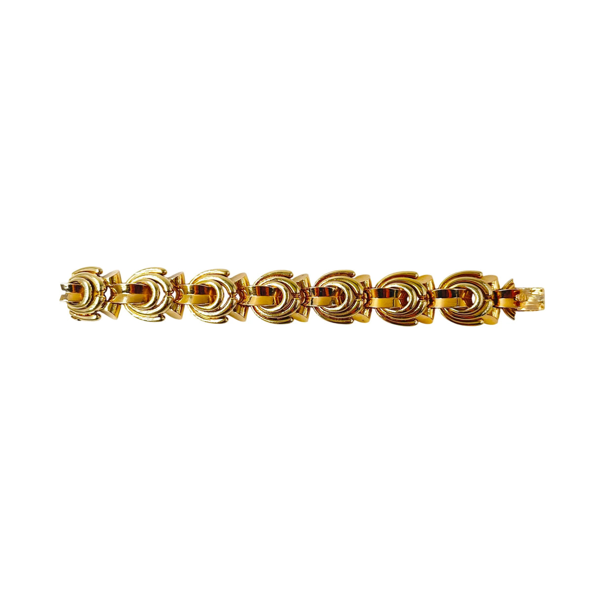 Yellow gold Tank bracelet with geometric-shaped links