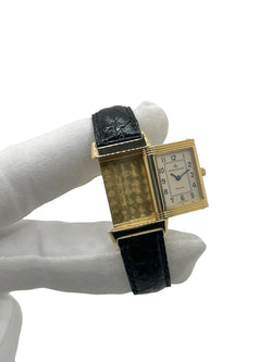 JAEGER-LECOULTRE "Reverso Lady" Watch in Yellow Gold and Leather