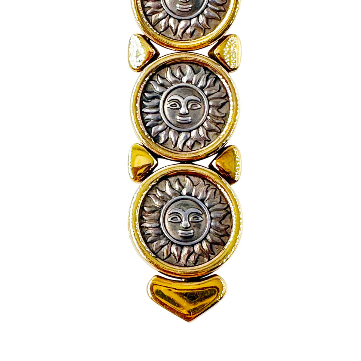 Boucles d'oreilles Clips MARINA B Soleil en or jaune et argent