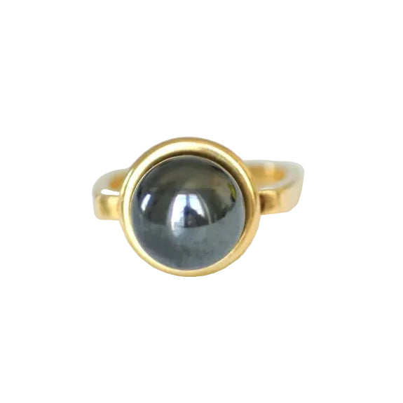 DINH VAN Solitaire Ring in yellow gold and hematite