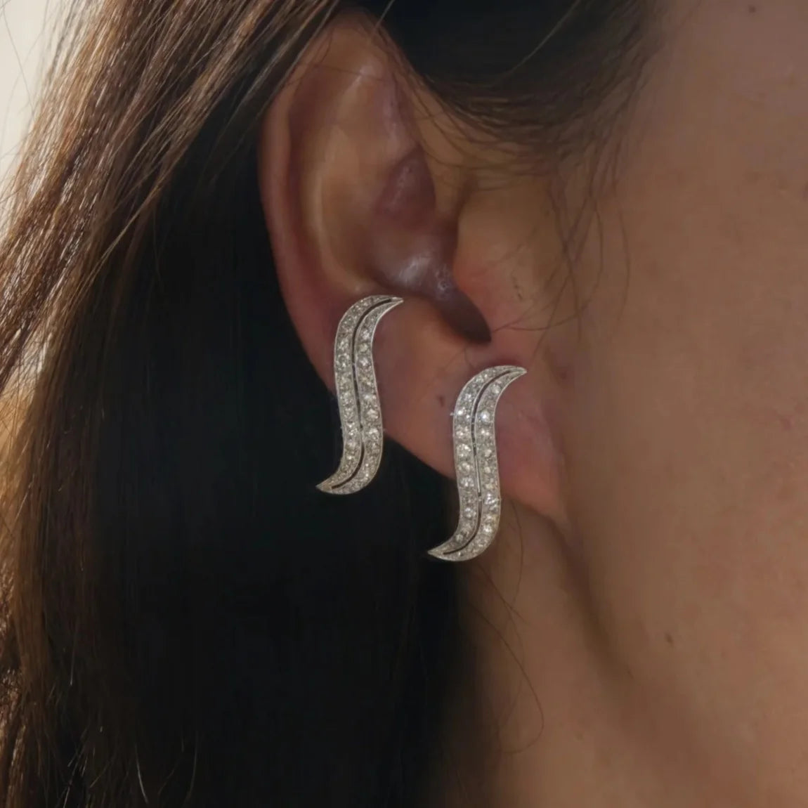 Platinum and Diamond Earrings