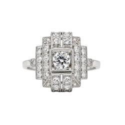 Entourage Ring in Platinum and Diamonds