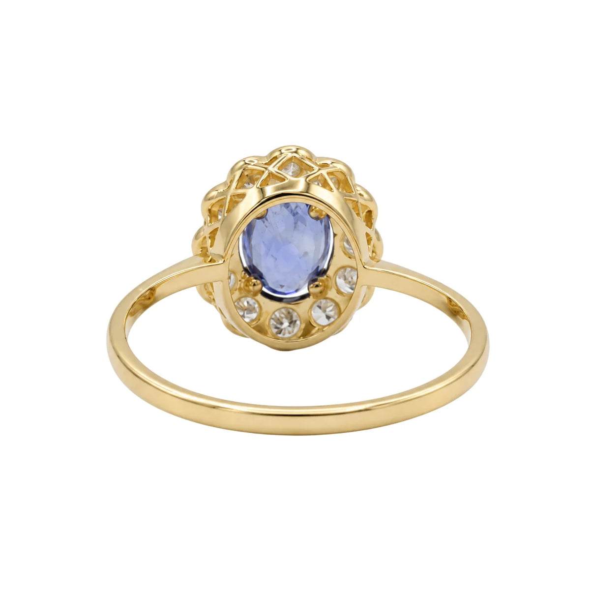 Marguerite Ring in Yellow Gold, Sapphire, and Diamonds