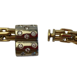 POMELLATO Link Bracelet in white gold, yellow gold, and diamonds