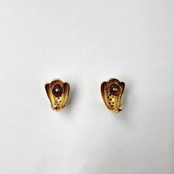 Earrings in white gold, yellow gold, and diamonds