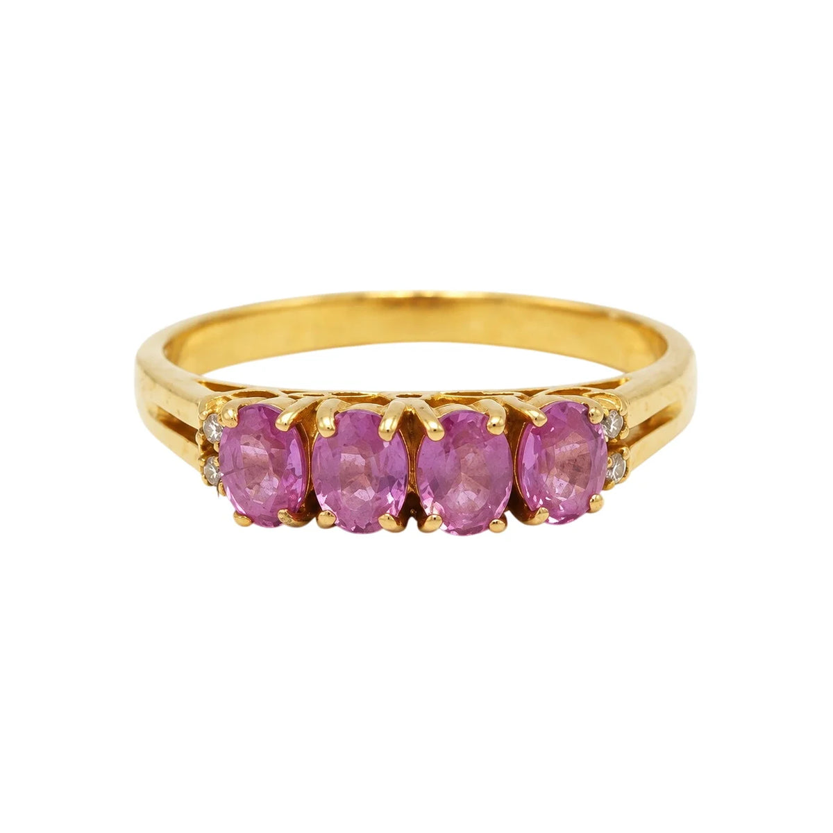 Yellow Gold Wedding Band with Sapphires and Diamonds