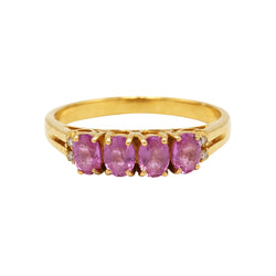 Yellow Gold Wedding Band with Sapphires and Diamonds