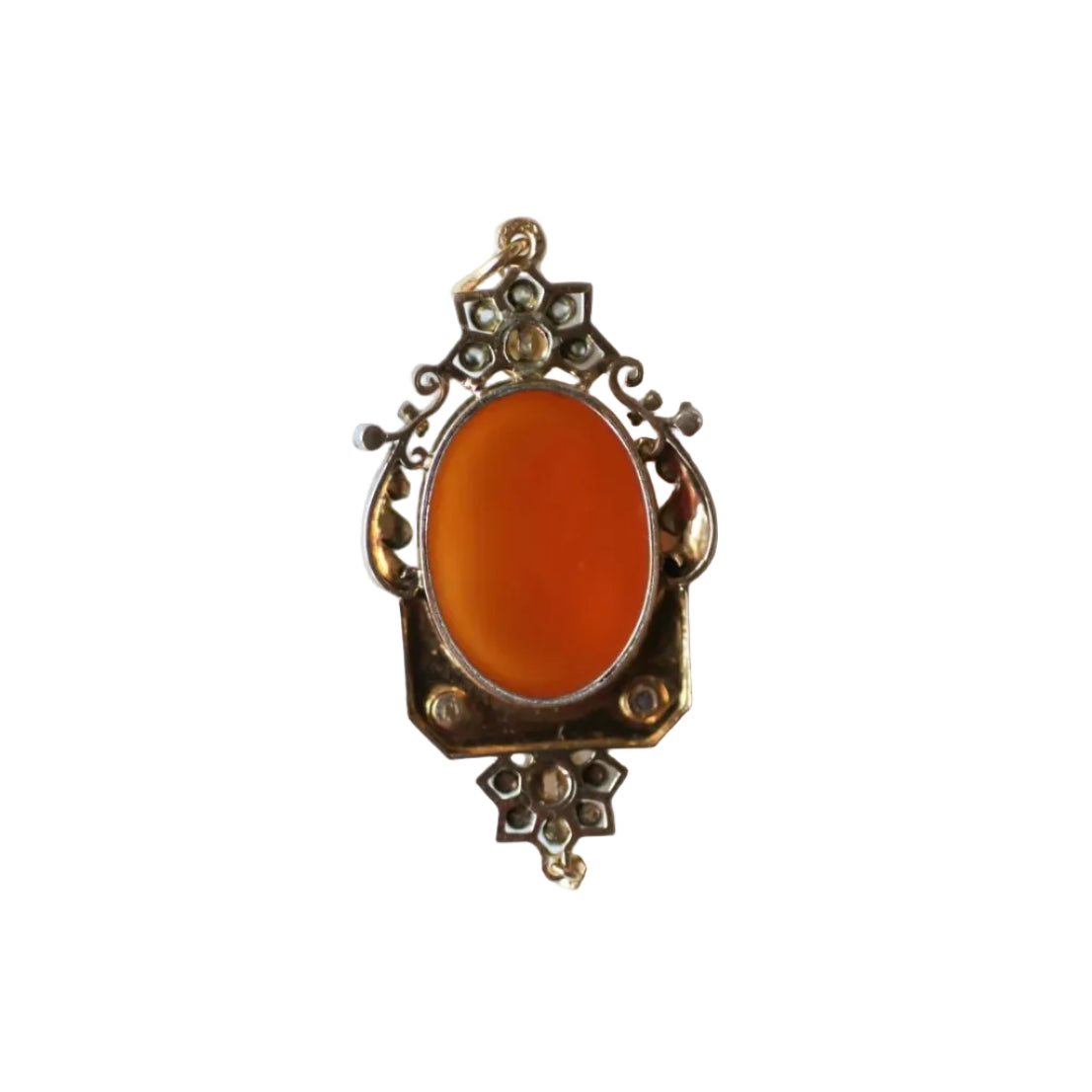 Collier Pendentif en or jaune, or rose, perles et diamants