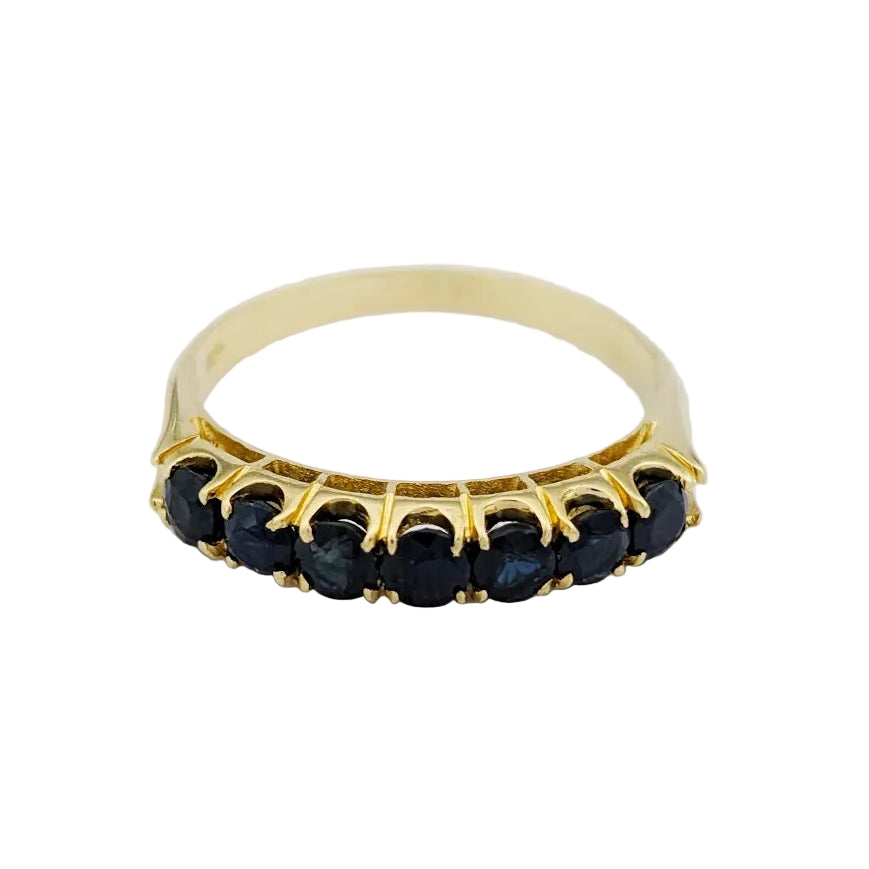 Yellow Gold Wedding Band with Sapphires