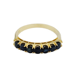 Yellow Gold Wedding Band with Sapphires