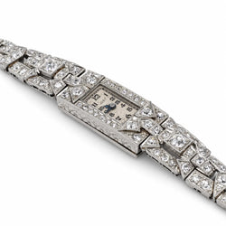 Art Deco watch in platinum and diamonds