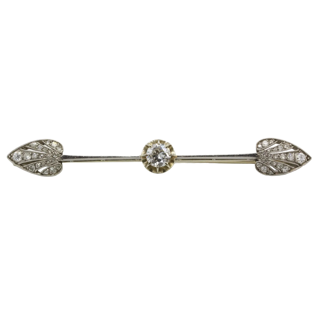 Yellow Gold, Platinum, and Diamond Brooch