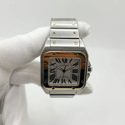 Montre CARTIER Santos 100 en or jaune et acier inoxydable