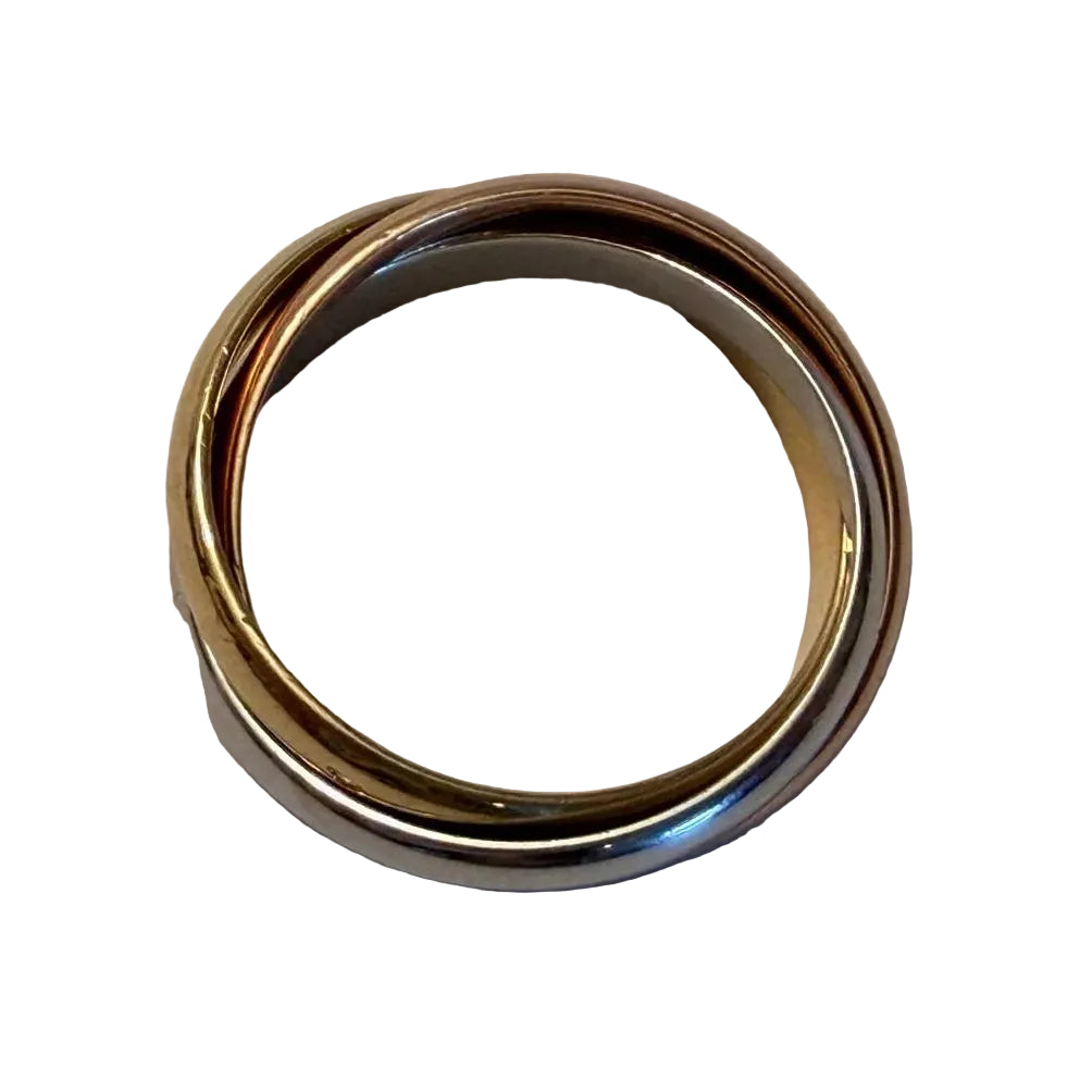 CARTIER "Trinity" Wedding band in white gold, yellow gold, and rose gold