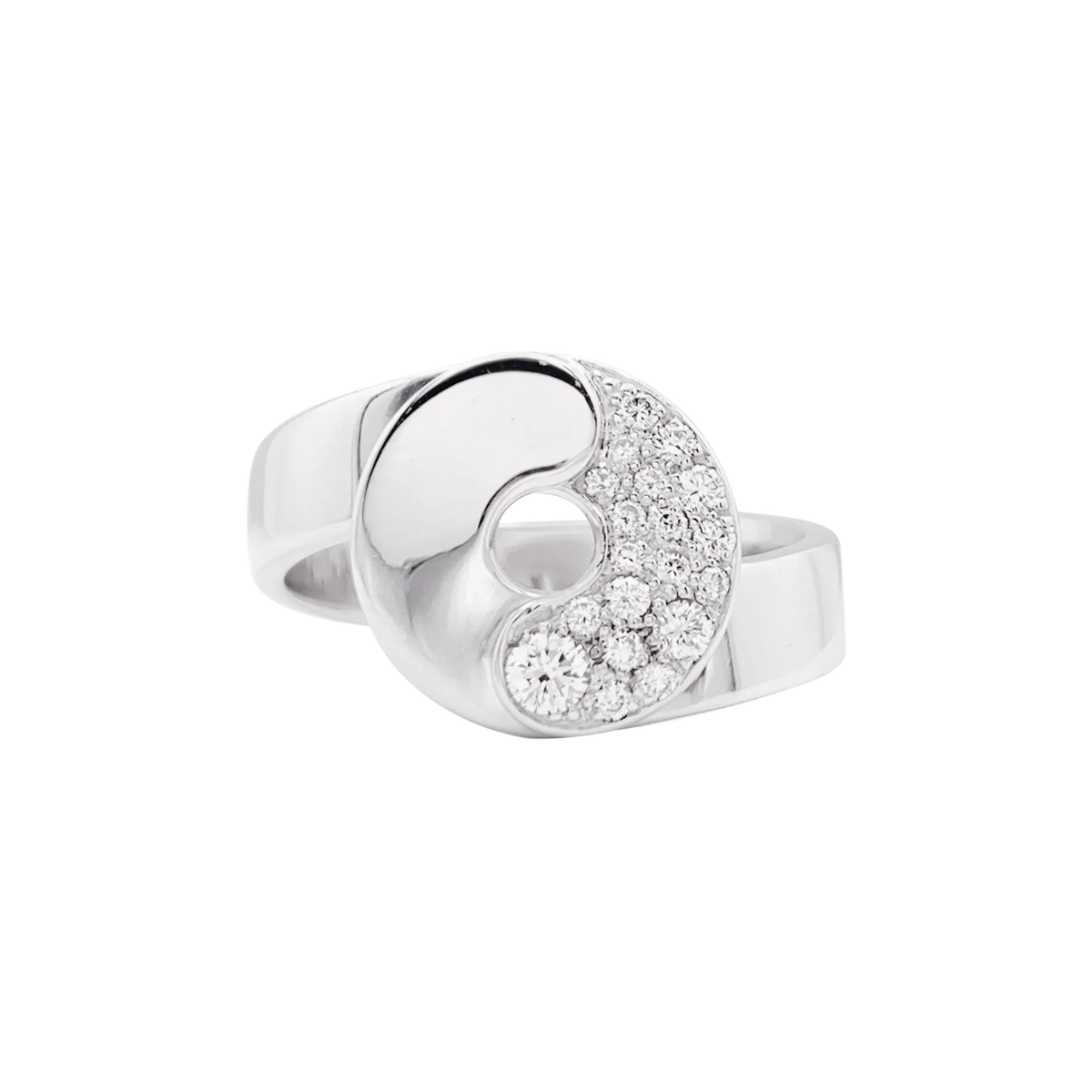 DINH VAN "Double Sens" Pave Ring in white gold and diamonds