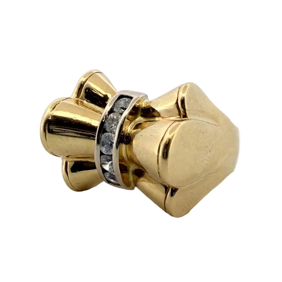 Yellow Gold and Diamond Tank Ring