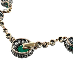 "Rivière" Necklace with Emeralds and Diamonds