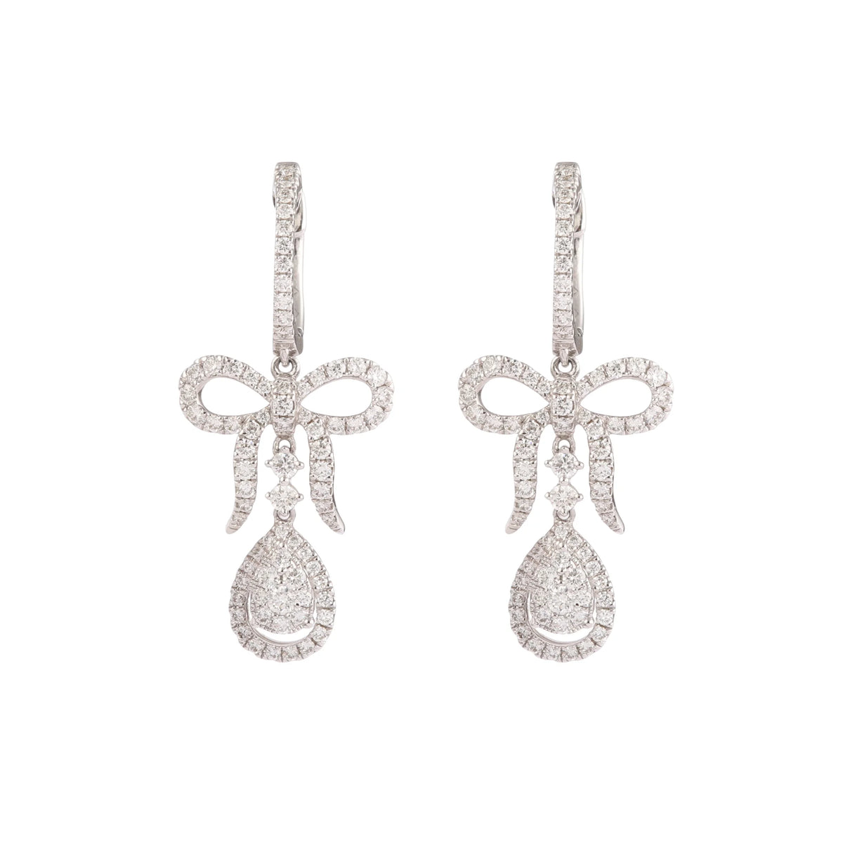 White Gold and Diamond Lever-back Earrings