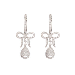 White Gold and Diamond Lever-back Earrings
