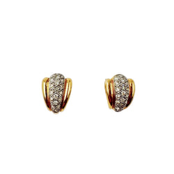 Earrings in white gold, yellow gold, and diamonds