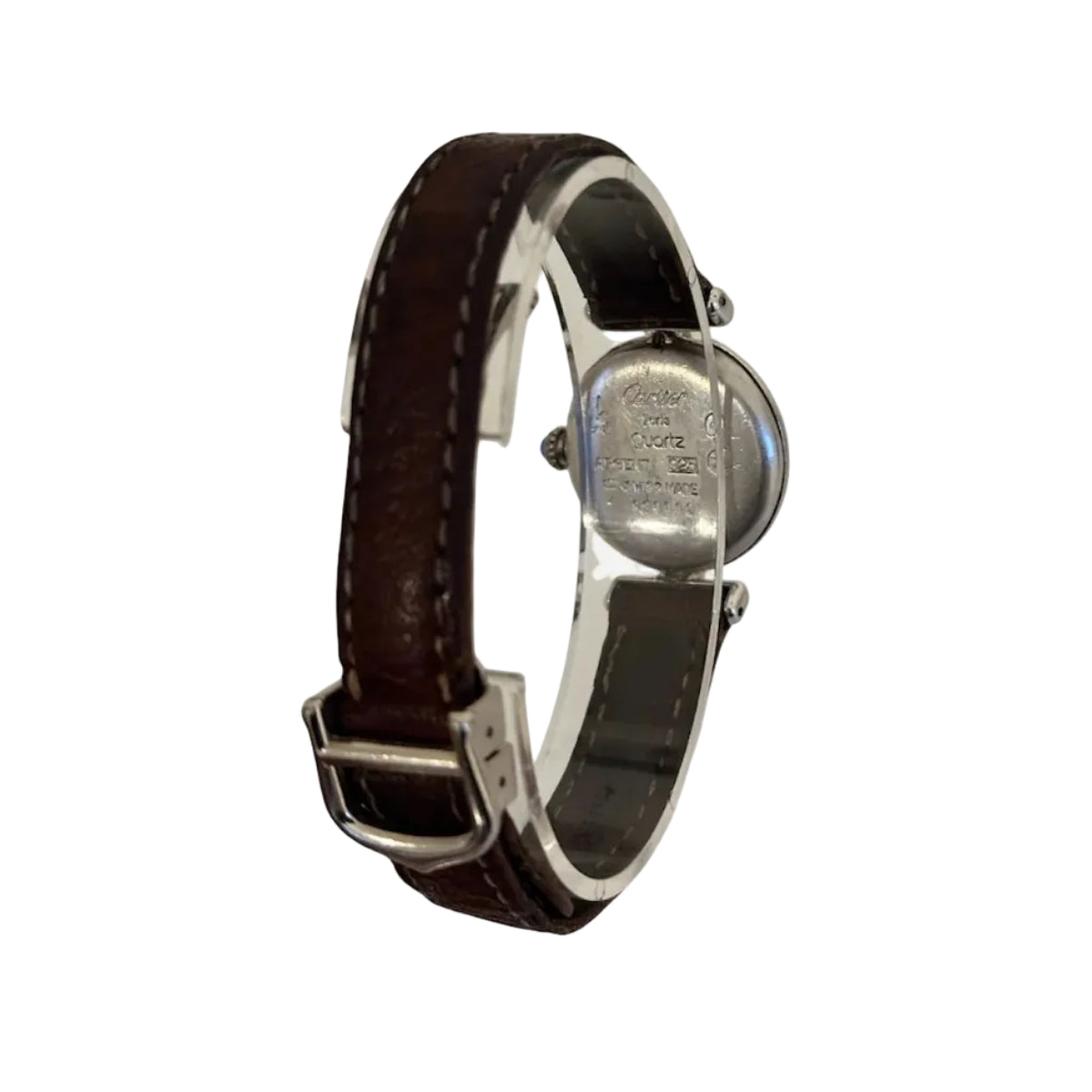 Montre CARTIER Colisée en argent et cuir